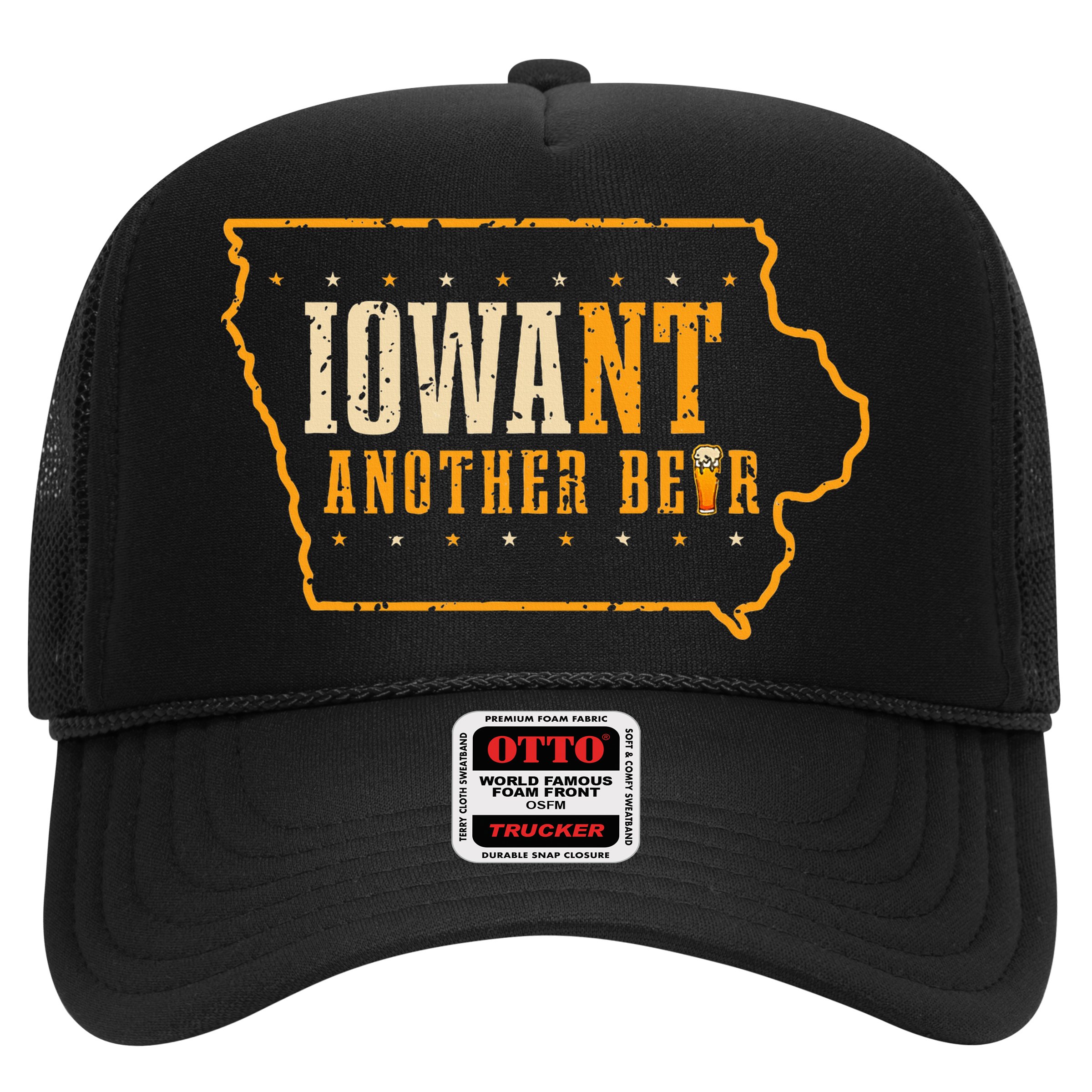 Iowa State Map I Want Another Beer Funny Drinking Hat