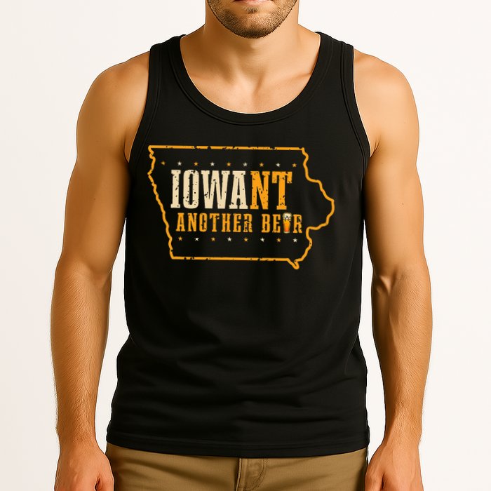 Iowa State Map I Want Another Beer Funny Drinking Tank Top