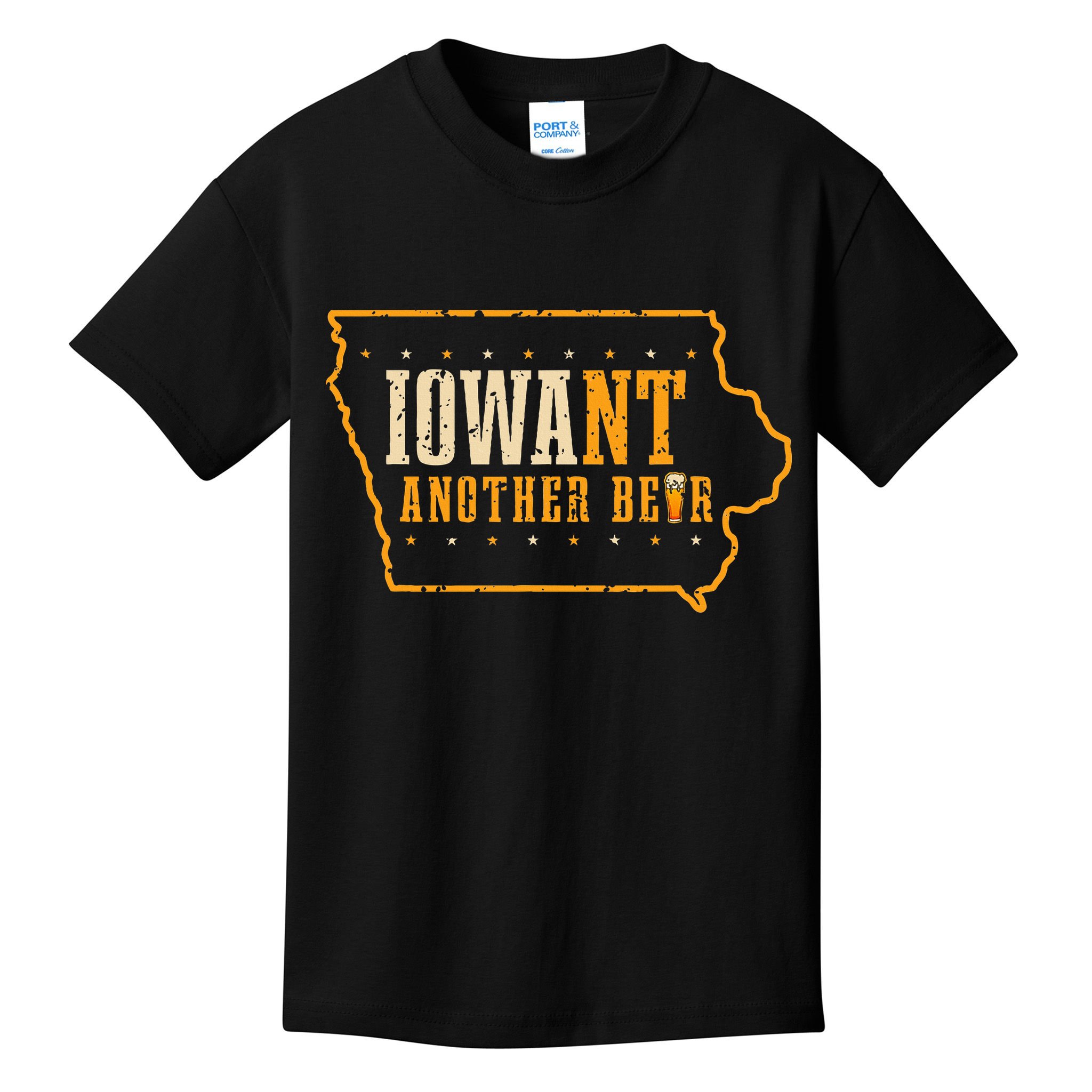 Iowa State Map I Want Another Beer Funny Drinking Kids T-Shirt