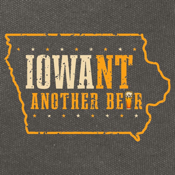 Iowa State Map I Want Another Beer Funny Drinking Cotton Canvas Backpack