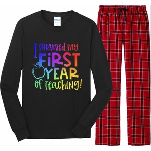 I Survived My First Year Of Teaching Back To School Teacher Long Sleeve Pajama Set