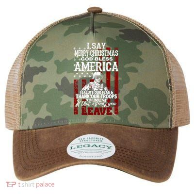 I Say Marry Christmas God Bless America Thank Our Troops Legacy Tie Dye Trucker Hat