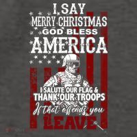 I Say Marry Christmas God Bless America Thank Our Troops Vector Backpack