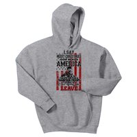 I Say Marry Christmas God Bless America Thank Our Troops Kids Hoodie