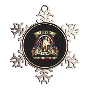 I Served My Country What Did You Do Veteran Metallic Star Ornament