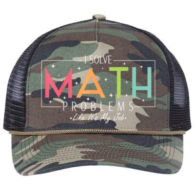 I Solve Math Problems Like ItS My Job Funny Back To School Retro Rope Trucker Hat Cap