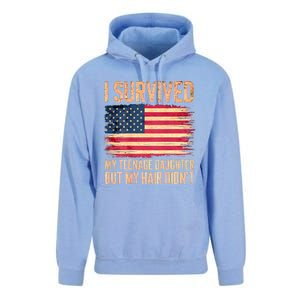 I Survived My Teenage Daughter FatherS Day Funny Unisex Surf Hoodie