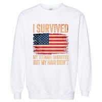 I Survived My Teenage Daughter FatherS Day Funny Garment-Dyed Sweatshirt