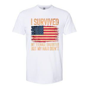 I Survived My Teenage Daughter FatherS Day Funny Softstyle CVC T-Shirt