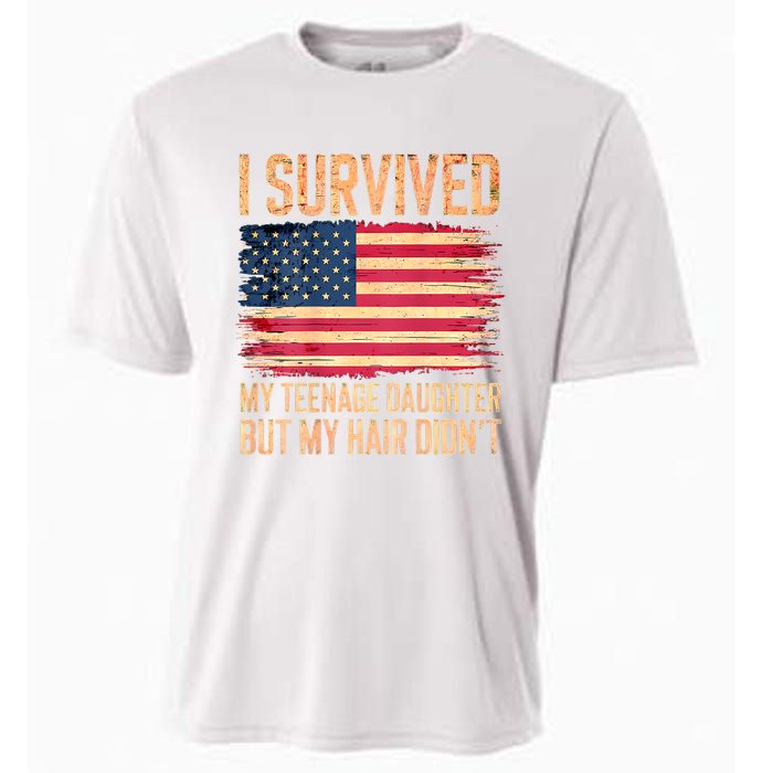 I Survived My Teenage Daughter FatherS Day Funny Cooling Performance Crew T-Shirt