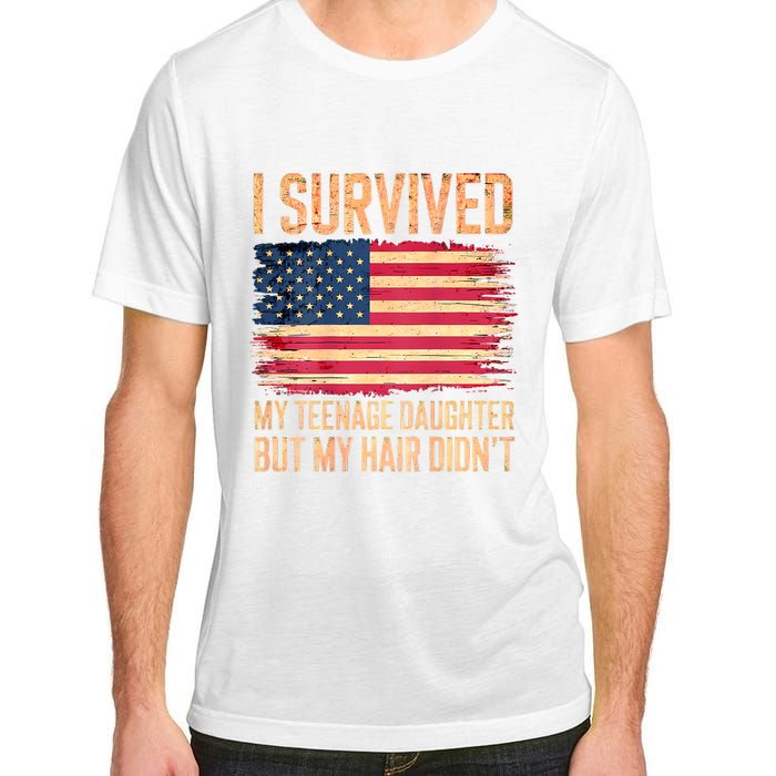 I Survived My Teenage Daughter FatherS Day Funny Adult ChromaSoft Performance T-Shirt