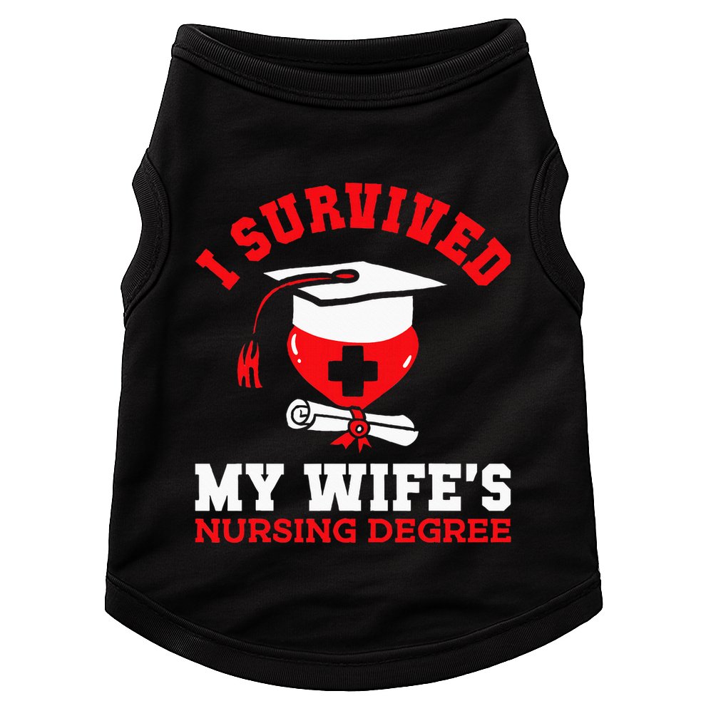I Survived My WifeS Nursing Degree Nurse Rn Graduation 2024 Doggie Tank