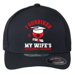 I Survived My WifeS Nursing Degree Nurse Rn Graduation 2024 Flexfit Unipanel Trucker Cap