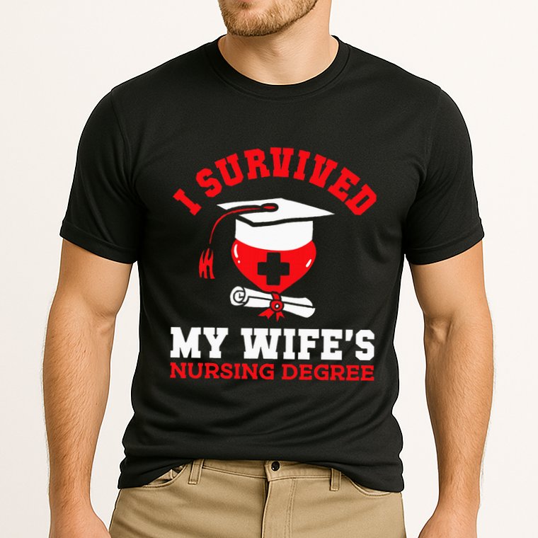 I Survived My WifeS Nursing Degree Nurse Rn Graduation 2024 Cooling Performance Crew T-Shirt