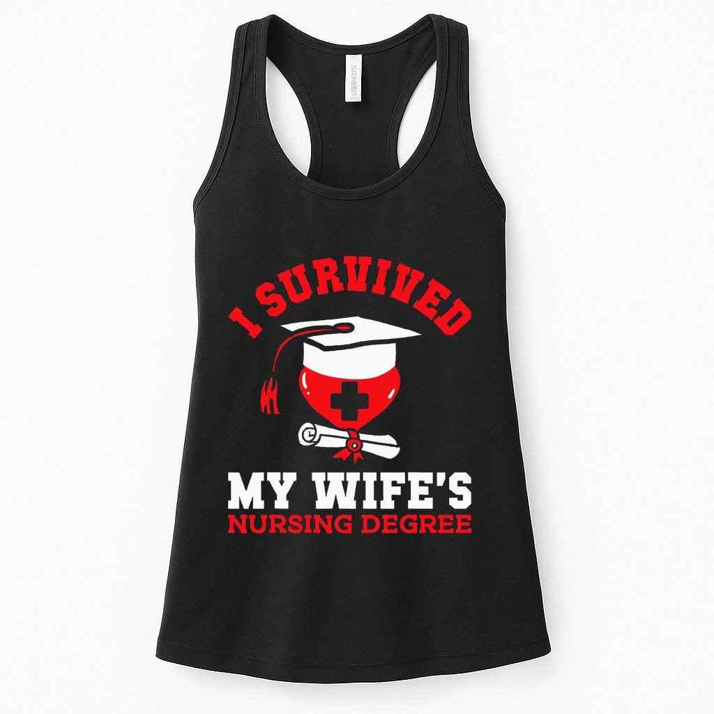 I Survived My WifeS Nursing Degree Nurse Rn Graduation 2024 Womens Tank Top