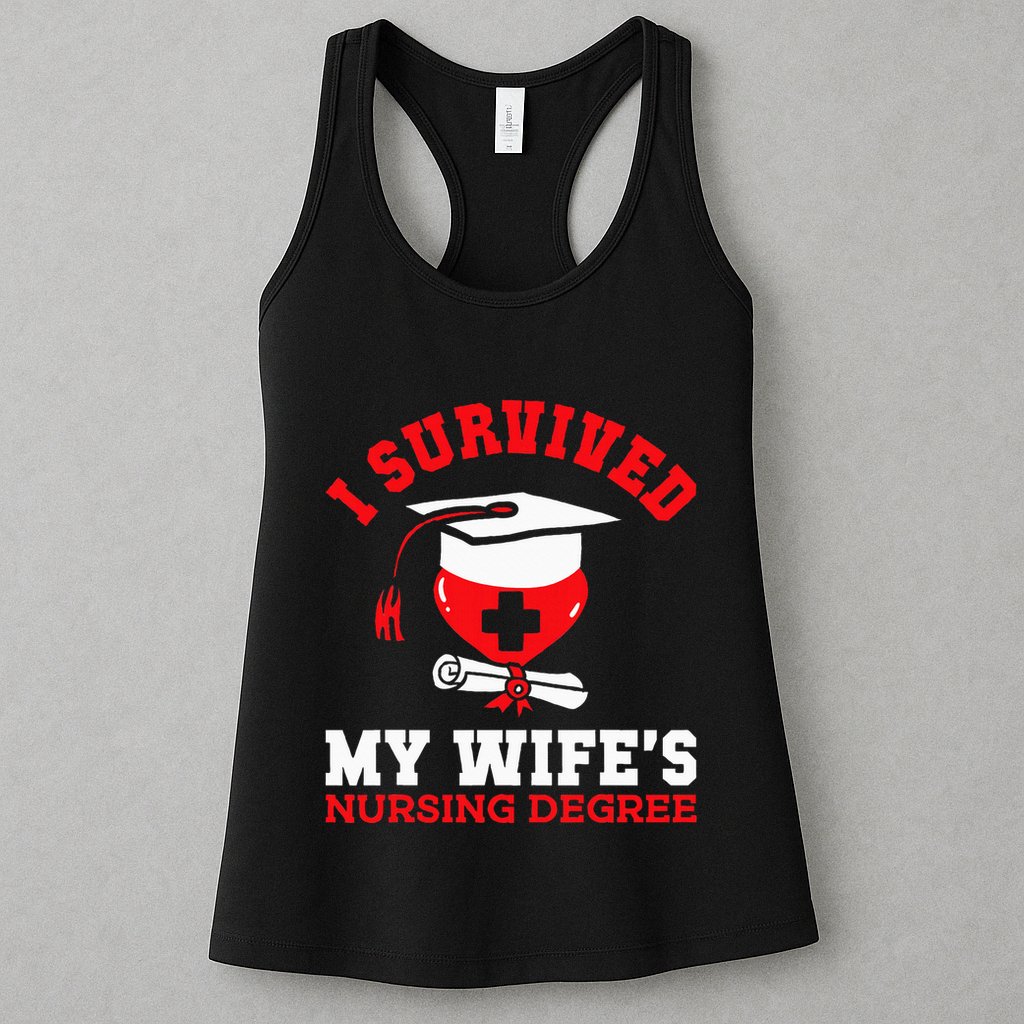 I Survived My WifeS Nursing Degree Nurse Rn Graduation 2024 Womens Tank Top