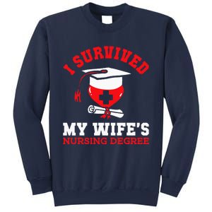 I Survived My WifeS Nursing Degree Nurse Rn Graduation 2024 Sweatshirt