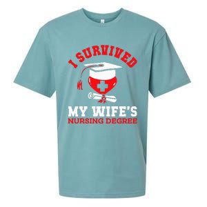 I Survived My WifeS Nursing Degree Nurse Rn Graduation 2024 Sueded Cloud Jersey T-Shirt