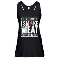 I Smoke Meat And I Know Things Funny BBQ Smoker Ladies Essential Flowy Tank