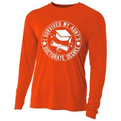 I Survived My AuntS Doctorate Degree School Graduation Cooling Performance Long Sleeve Crew