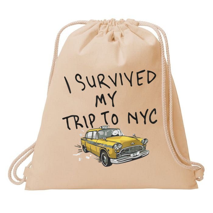I Survived My Trip To NYC Drawstring Bag
