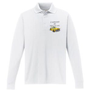 I Survived My Trip To NYC New York City Yellow Taxi Meme Performance Long Sleeve Polo