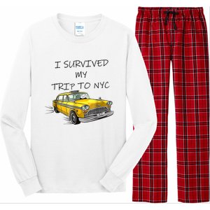 I Survived My Trip To NYC New York City Yellow Taxi Meme Long Sleeve Pajama Set