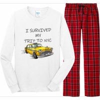 I Survived My Trip To NYC New York City Yellow Taxi Meme Long Sleeve Pajama Set