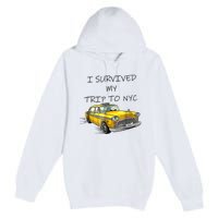 I Survived My Trip To NYC New York City Yellow Taxi Meme Premium Pullover Hoodie