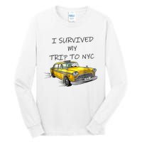 I Survived My Trip To NYC New York City Yellow Taxi Meme Tall Long Sleeve T-Shirt