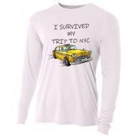 I Survived My Trip To NYC New York City Yellow Taxi Meme Cooling Performance Long Sleeve Crew