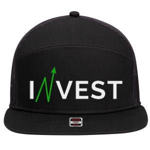 Invest Stock Market Trading Day Trader Money Investing 7 Panel Mesh Trucker Snapback Hat