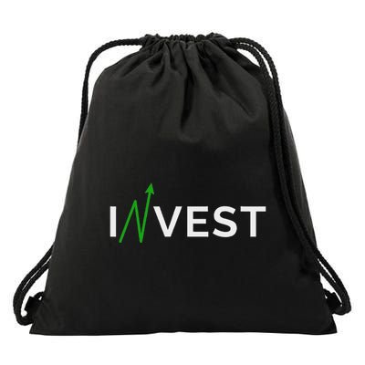Invest Stock Market Trading Day Trader Money Investing Drawstring Bag