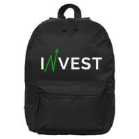 Invest Stock Market Trading Day Trader Money Investing 16 in Basic Backpack