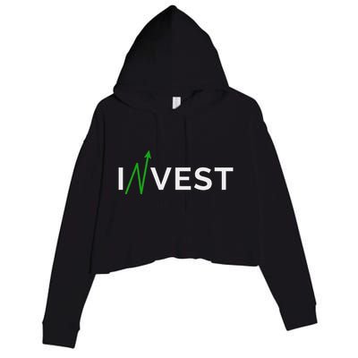 Invest Stock Market Trading Day Trader Money Investing Crop Fleece Hoodie