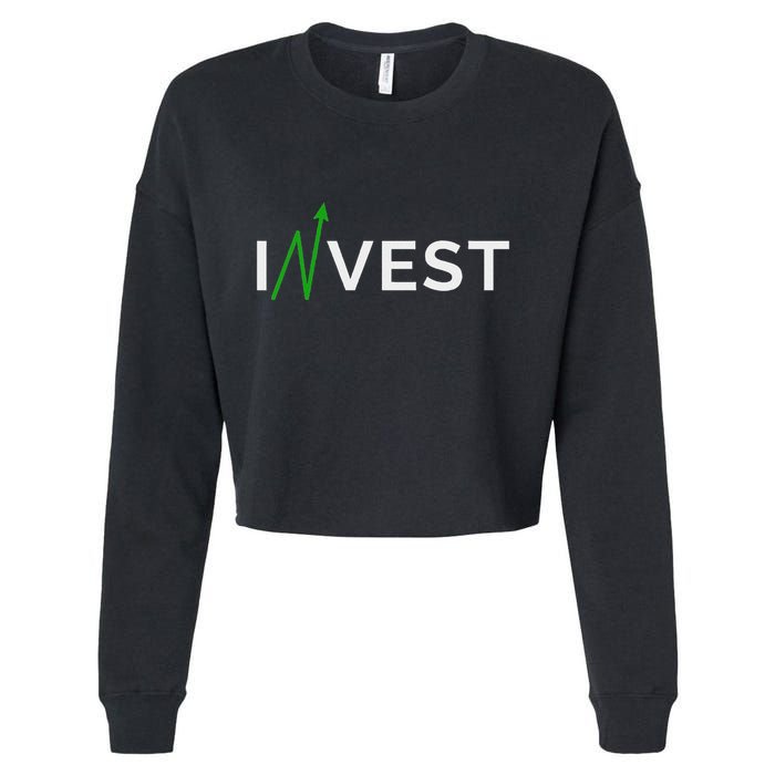 Invest Stock Market Trading Day Trader Money Investing Cropped Pullover Crew