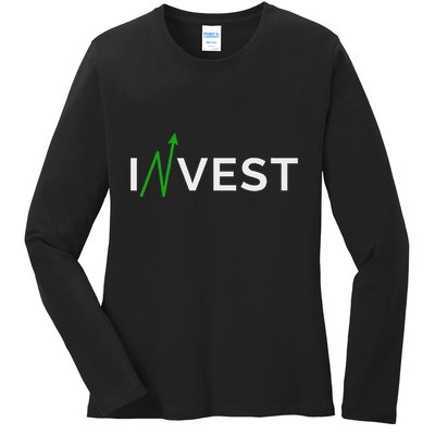 Invest Stock Market Trading Day Trader Money Investing Ladies Long Sleeve Shirt
