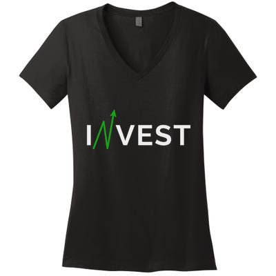 Invest Stock Market Trading Day Trader Money Investing Women's V-Neck T-Shirt