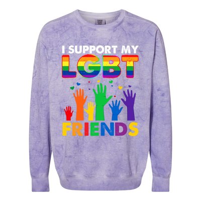 I Support My Lgbt Friends Lgbtq Pride Pride Month Cute Gift Colorblast Crewneck Sweatshirt