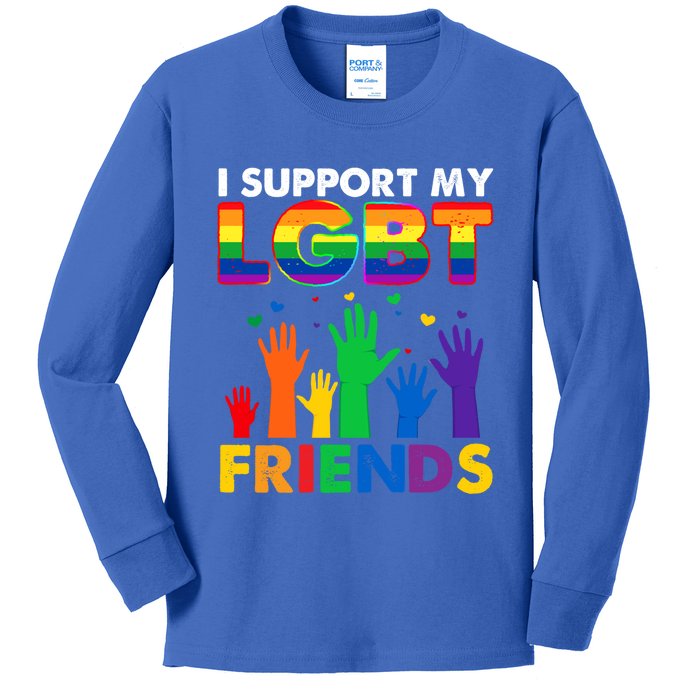 I Support My Lgbt Friends Lgbtq Pride Pride Month Cute Gift Kids Long Sleeve Shirt