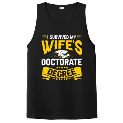 I Survived My Wifes Doctorate Degree Funny Graduation PosiCharge Competitor Tank