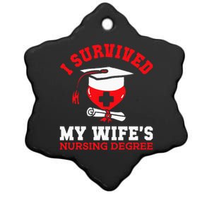 I Survived My WifeS Nursing Degree Nurse Rn Graduation 2024 Ceramic Star Ornament