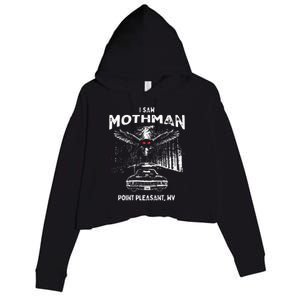 I Saw Mothman In Point Pleasant West Virginia Cryptid Crop Fleece Hoodie