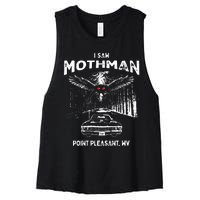 I Saw Mothman In Point Pleasant West Virginia Cryptid Women's Racerback Cropped Tank