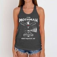 I Saw Mothman In Point Pleasant West Virginia Cryptid Women's Knotted Racerback Tank