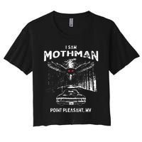 I Saw Mothman In Point Pleasant West Virginia Cryptid Women's Crop Top Tee