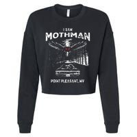 I Saw Mothman In Point Pleasant West Virginia Cryptid Cropped Pullover Crew