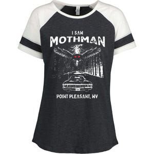 I Saw Mothman In Point Pleasant West Virginia Cryptid Enza Ladies Jersey Colorblock Tee