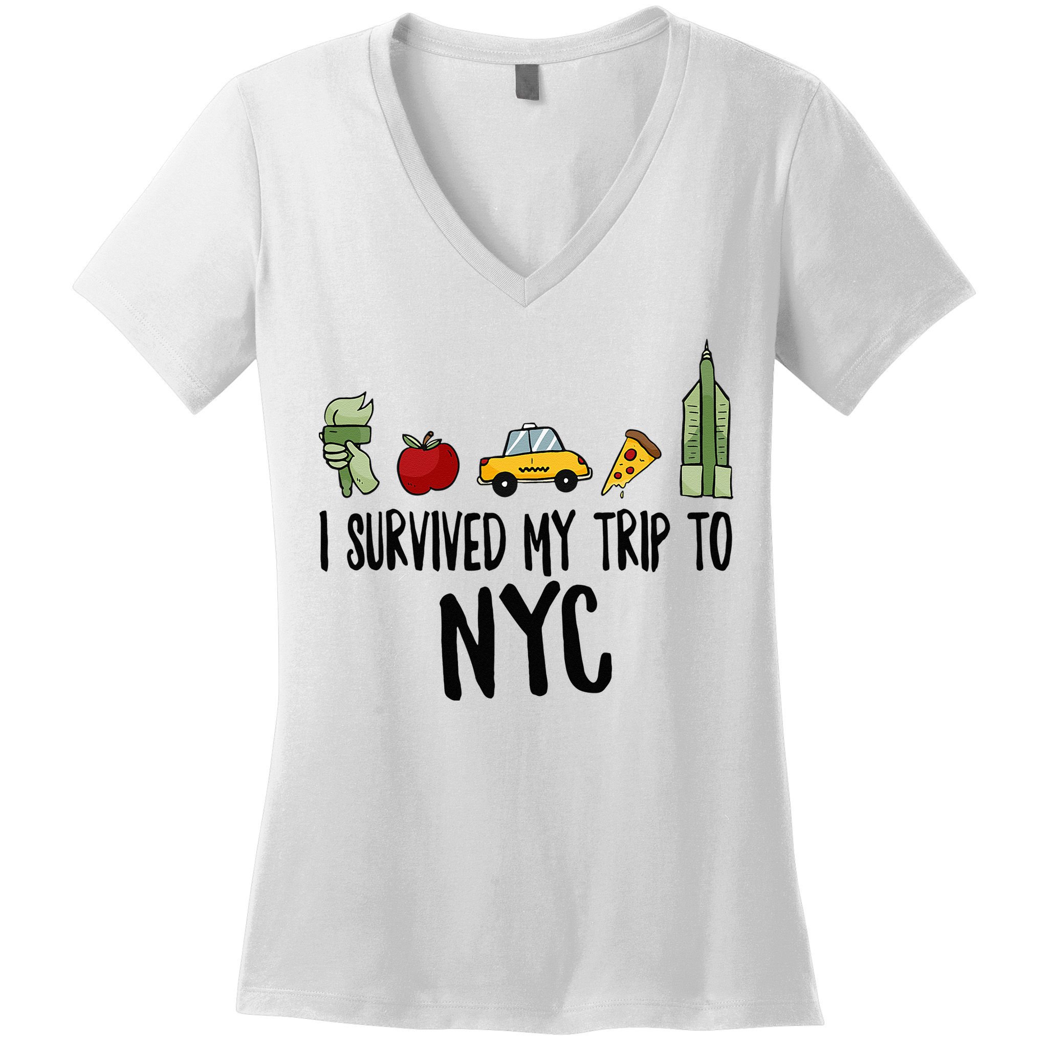 I Survived My Trip To NYC New York Bild Big Apple Women's V-Neck T-Shirt
