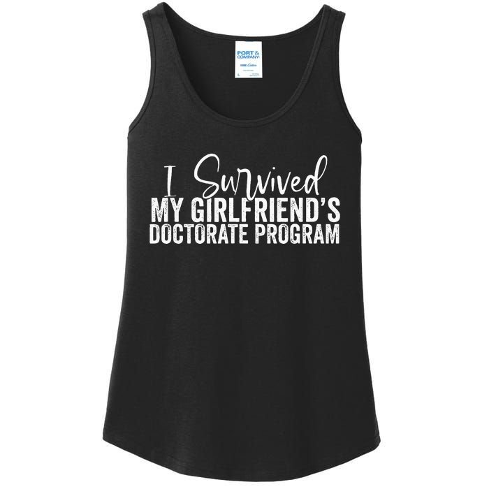 I Survived My GirlfriendS Doctorate Program Ladies Essential Tank